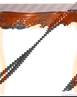 Consola din lemn mahon cu decoratiuni deosebite