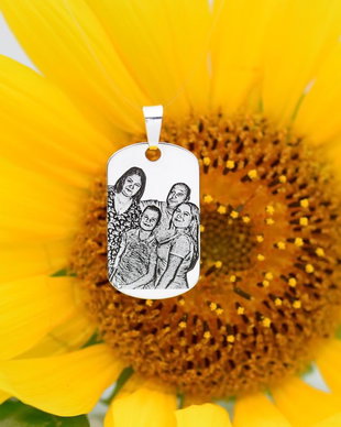 Placuta tip Army Personalizata / Portret / Fotografie / Argint 925