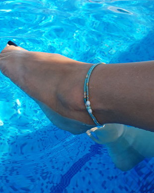 Anklet cu perle de cultura * Bratara eleganta de glezna