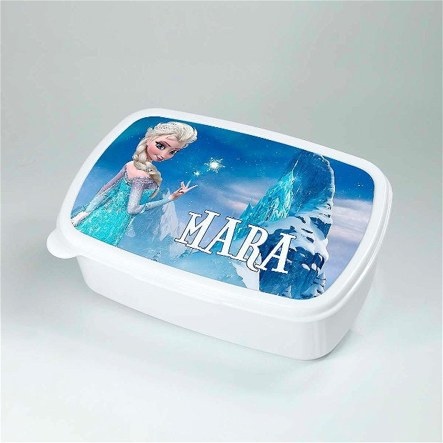 Lunch box personalizat cu nume si personaj Frozen