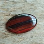 Cabochon pirita in jasp rosu, 28x18x4.5 mm