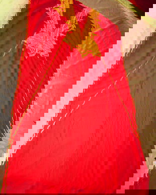 rochie rosie orientala