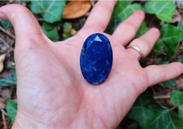 Inel Lapis lazuli fatetat si Argint 925 - IN1213 - Inel albastru reglabil, cadou sotie, inel cadou, bijuterii cadou, bijuterii lapis lazuli, cristale vindecatoare, cristaloterapie, cristale de colectie