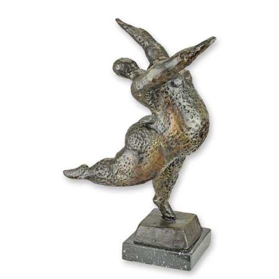 Dansatoare nud-statueta moderna din bronz cu un soclu din marmura