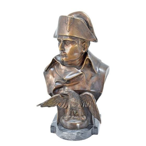 Napoleon-bust din bronz pe un soclu din marmura