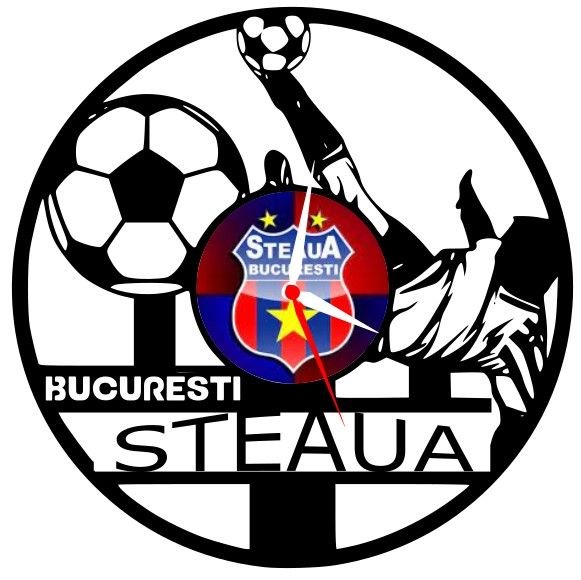 Ceas de perete cu Steaua București - 2 - CreativeClockworks