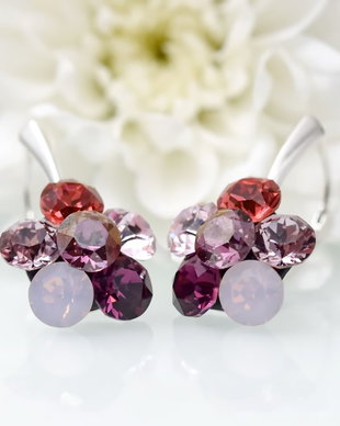 Cercei Swarovski Regal - Chaton  Flower / Argint 925