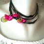 Chocker cu clopotei de flori ciclam