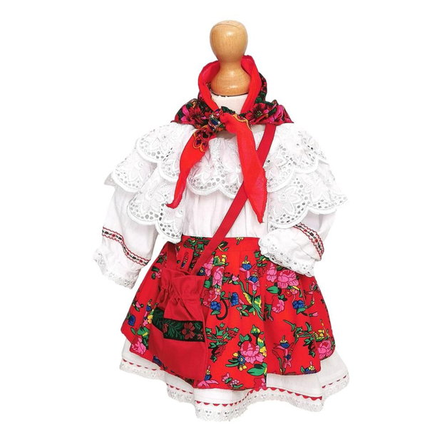Set costum botez traditional fetita, trusou si lumanare personalizata, decor traditional popular, set botez national, lumanare personalizata cu nume