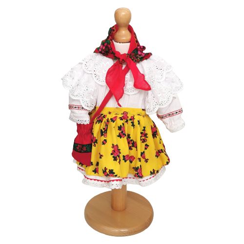 Set costum botez traditional fetita, trusou si lumanare personalizata, decor traditional popular, set botez national, lumanare personalizata cu nume