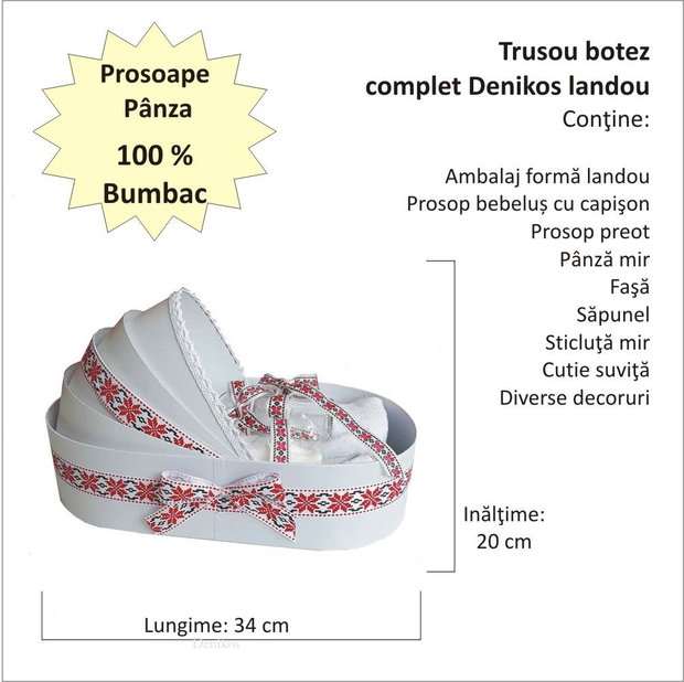 Set costum botez traditional fata, trusou si lumanare personalizata, decor traditional popular, set botez national, lumanare personalizata cu nume