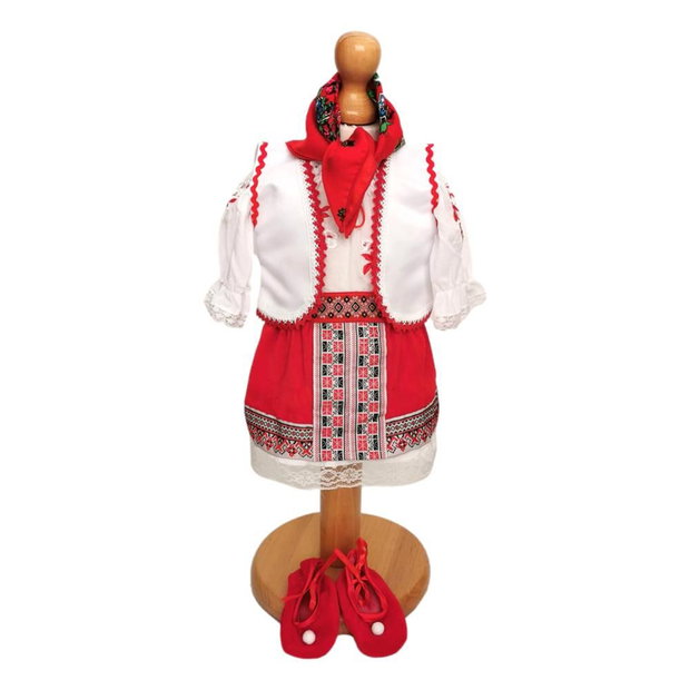 Set costum botez traditional fata, trusou si lumanare personalizata, decor traditional popular, set botez national, lumanare personalizata cu nume