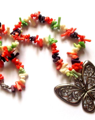 colier cu coral multicolor 43749