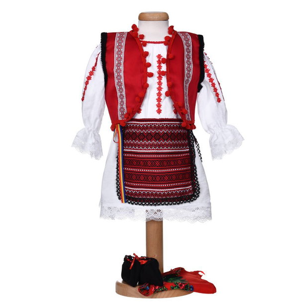 Set hainute botez traditional, trusou si lumanare, decor traditional popular, set botez cu motive nationale, set botez national