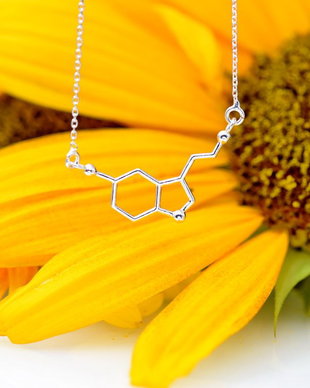 Lantisor / Colier / Argint 925/ Molecula Serotonina / Molecula fericirii