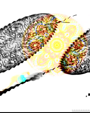 ornament pe lemn mandala 43298