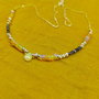 Colier argint diamante brute negre opal de foc etiopian heishi discuri brioleta lant argint minimalist trendy wearable  - Transport gratuit