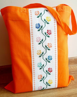 Sacosa bumbac cu model etno