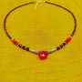 Colier argint granat carneol brioleta minimalist boho chic wearable trendy - Transport gratuit