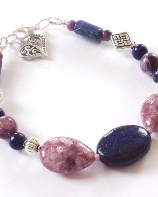 Bratara lapis lazuli  si lepidolit