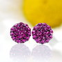 Cercei Swarovski / Fuchsia / Chaton Ball / Argint 925
