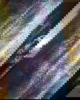 SUPERBA ESARFA HANDPAINTED,UNICAT,MATASE NATURALA,90/90 CM