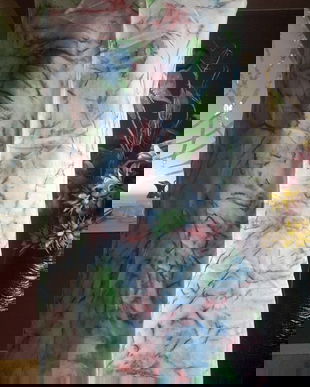 ESARFA DELICATA HANDPAINTED MATASE NATURALA,UNICAT