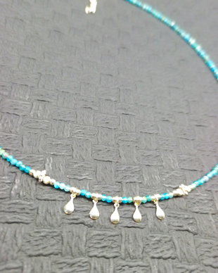 Colier argint apatit charm picatura argint minimalist boho chic trendy wearable - Transport gratuit