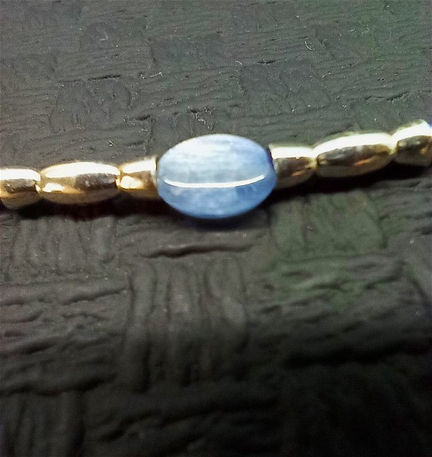 Colier argint kyanit topaz lapis lazuli minimalist boho chic trendy - Transport gratuit