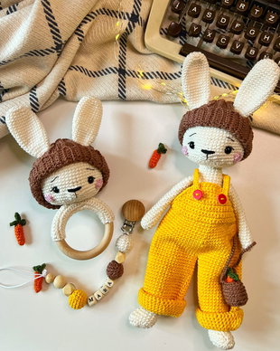 Set jucarii nou-nascut - Whimsical Woodland - Iepuras