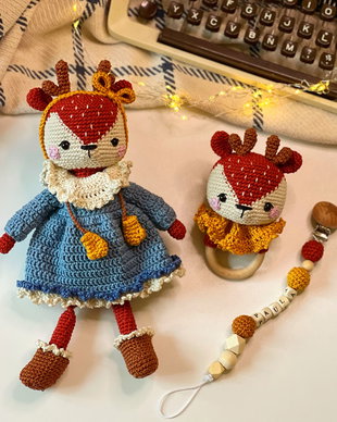 Set jucarii nou-nascut - Whimsical Woodland - Caprioara