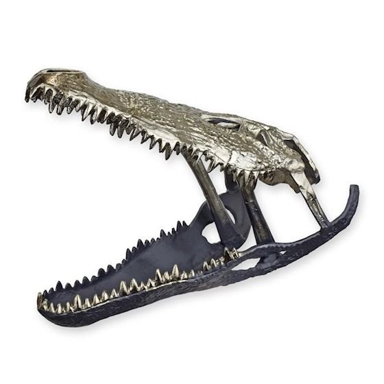 Craniu de crocodil-statueta moderna din aluminiu