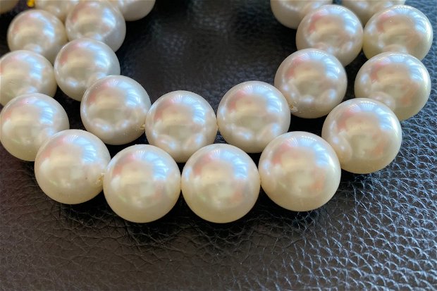 Perle seashell margele, culoare alb, 14 mm - 1 buc