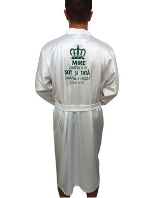 Halat Mire Personalizat Satin Alb Elegance