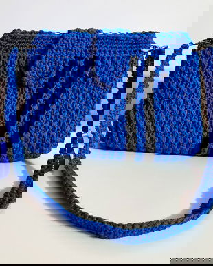 Geanta Crosetata Albastru-Negru