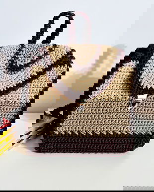 Rucsacel Crosetat Bej-Maro