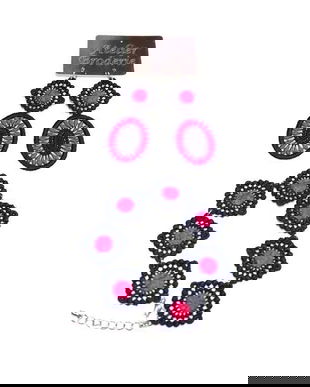 Set albastru petrol si fucsia