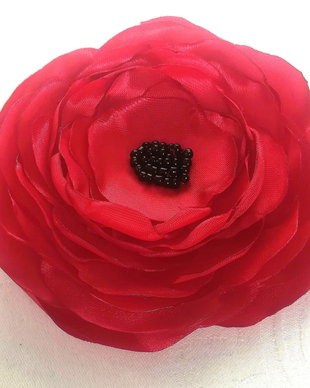 brosa floare  mac rosu , 11 cm