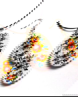 set bijuterii lemn cu floarea soarelui 43402