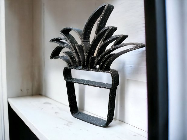 Sculptura decorativa moderna in forma de planta suculenta, Decor minimalist pentru raft, masa sau perete