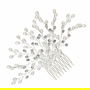Accesoriu par mireasa tip pieptene, cu sarma, perlute si cristale (PM009)