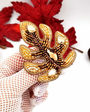 Rezervat Broșă Frunza - Gold Leaf