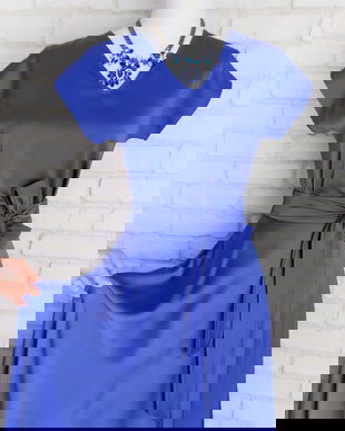 Bluza si Fusta Lunga Elegante Albastre