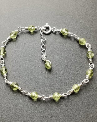 Bratara peridot si argint 925