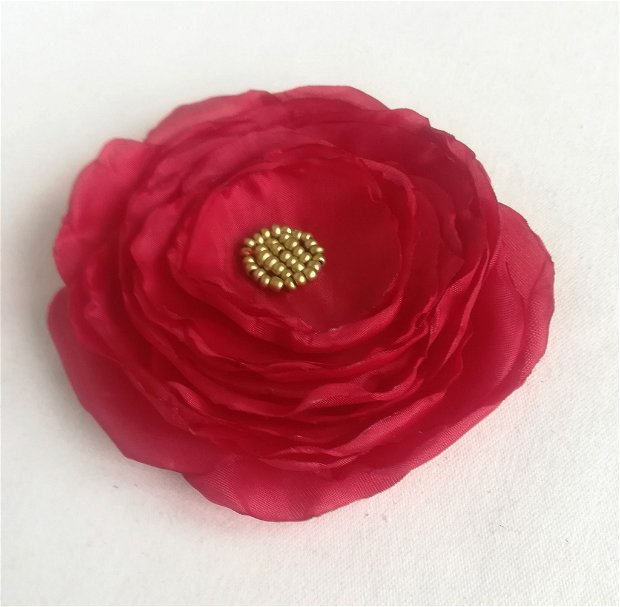 brosa floare rosu mat   , 10,5 cm