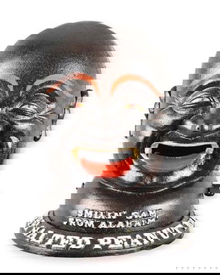 Pusculita mecanica de bani din fonta Sam zambitorul