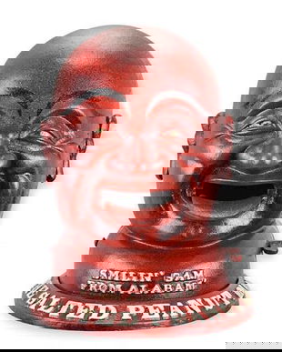 Pusculita mecanica de bani din fonta Sam zambitorul