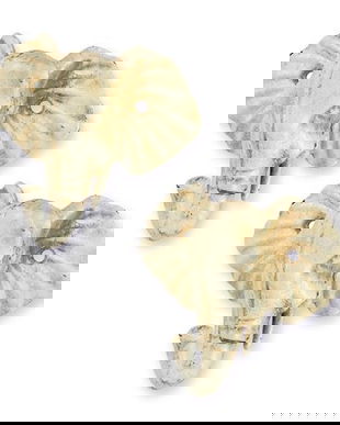 Pereche cuiere din fonta cu capete de elefanti