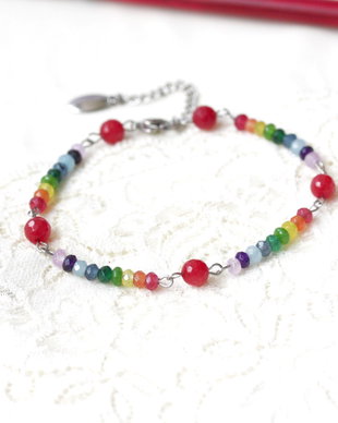 Bratara cu agate si jad multicolor