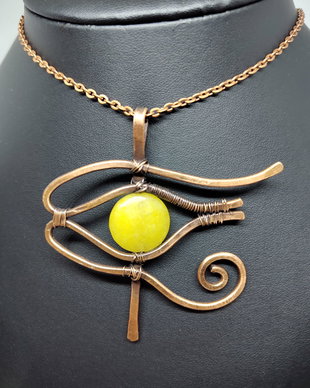 Pandantiv ochiul lui Horus, pandantiv din cupru, pandantiv handmade.